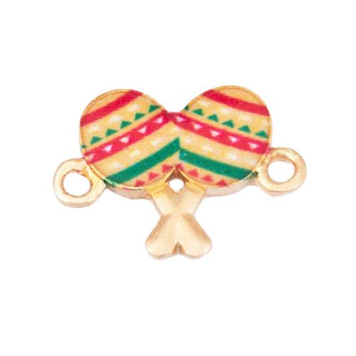 Zinklegierung Schmuckverbinder, plattiert, DIY & Emaille & 1/1-Schleife, farbenfroh, 21x15mm, verkauft von PC