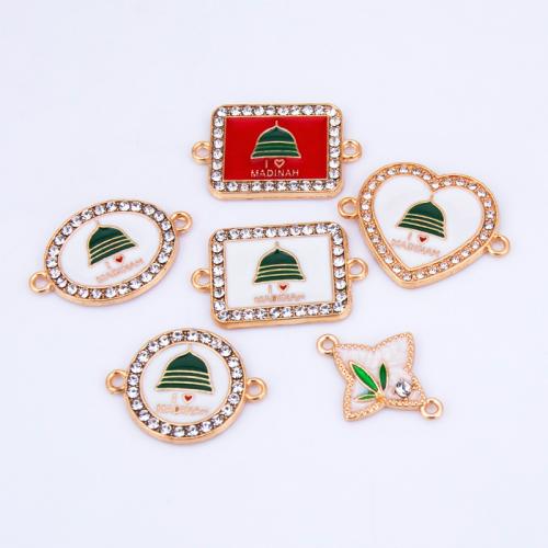 Zinklegierung Schmuckverbinder, plattiert, DIY & verschiedene Stile für Wahl & Emaille & mit Strass & 1/1-Schleife, keine, verkauft von PC