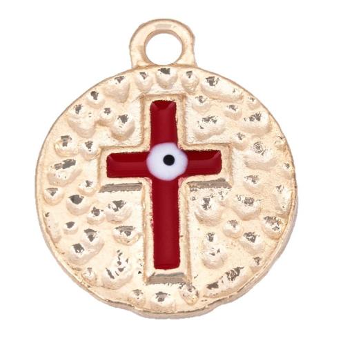 Zink-Legierung-Emaille-Anhänger, Zinklegierung, plattiert, DIY, rot, 16x19mm, verkauft von PC