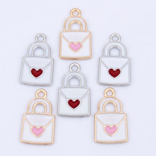Zink-Legierung-Emaille-Anhänger, Zinklegierung, Türschloss, plattiert, DIY, keine, 11x20mm, verkauft von PC