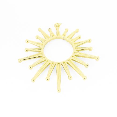 Brass Jewelry Pendants, Sun, gold color plated, DIY & hollow, 55x50x3mm, Sold By PC