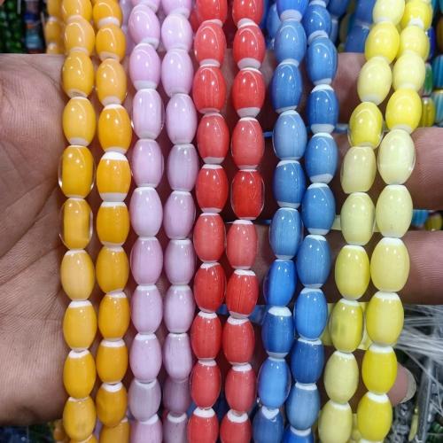 Handgewickelte Perlen, Lampwork, poliert, DIY & glatt, keine, 8x12mm, ca. 35PCs/Strang, verkauft von Strang