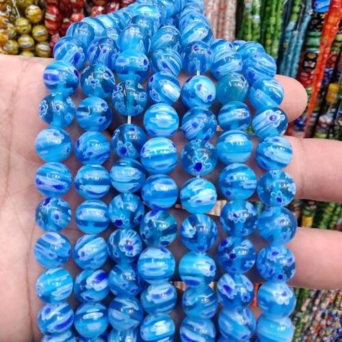 Handgewickelte Perlen, Lampwork, rund, DIY, keine, 10mm, ca. 40PCs/Strang, verkauft von Strang