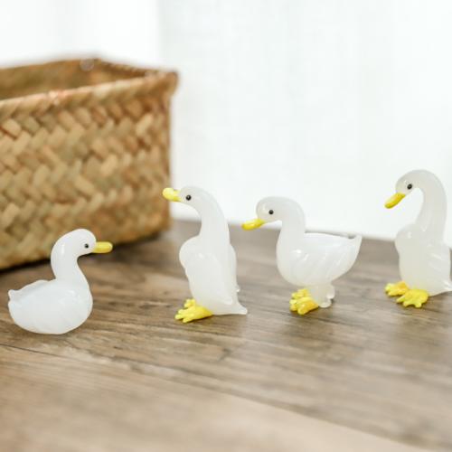 Glass Decoration, Duck, polished, drawbench & different styles for choice, white, Sold By PC