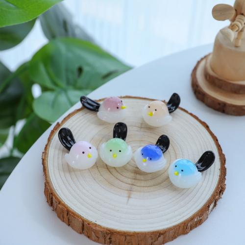 Glass Decoration, Bird, polished, Mini, more colors for choice, 44x25mm, Sold By PC