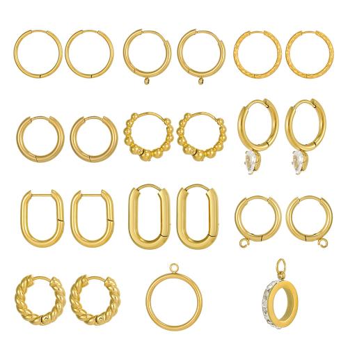 304 Edelstahl Ohranhänger Zubehör, goldfarben plattiert, DIY & verschiedene Stile für Wahl, verkauft von Paar