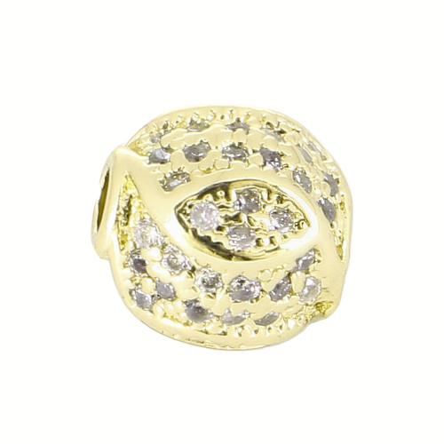Cubic Zirconia Micro Pave Brass Beads, gold color plated, DIY & micro pave cubic zirconia, 8x8x8mm, Sold By PC