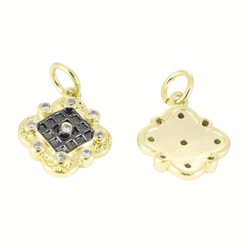 Cubic Zirconia Micro Pave Brass Pendant, plated, DIY & micro pave cubic zirconia, 18x12x3mm, Sold By PC