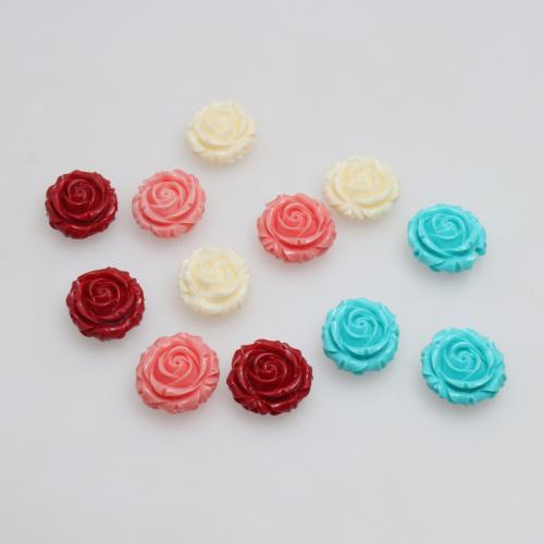 Resin Jewelry Beads, Flower, injection moulding, DIY, more colors for choice, 16mm, 100PCs/Bag, Sold By Bag