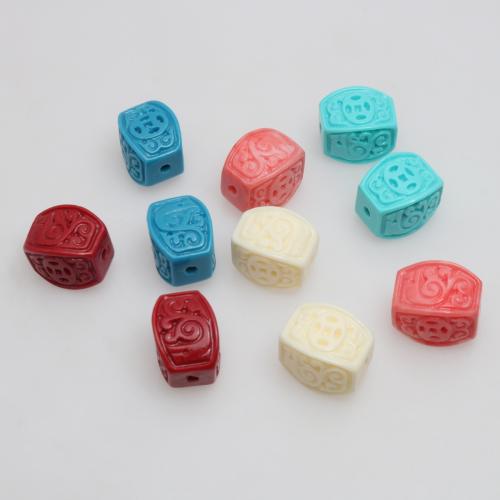 Resin Jewelry Beads, Geometrical Pattern, injection moulding, DIY, more colors for choice, 12.20x13x16.40mm, 100PCs/Bag, Sold By Bag