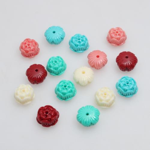 Resin Jewelry Beads, Lotus, injection moulding, DIY, more colors for choice, 8x11mm, 100PCs/Bag, Sold By Bag