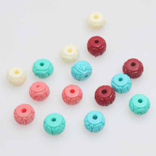 Resin Jewelry Beads, injection moulding, DIY & dragon vein, more colors for choice, 7.30x8.70mm, 100PCs/Bag, Sold By Bag