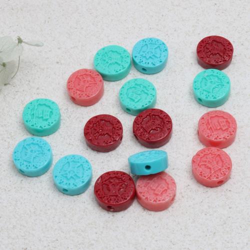 Resin Jewelry Beads, Flat Round, injection moulding, DIY, more colors for choice, 12mm, 100PCs/Bag, Sold By Bag