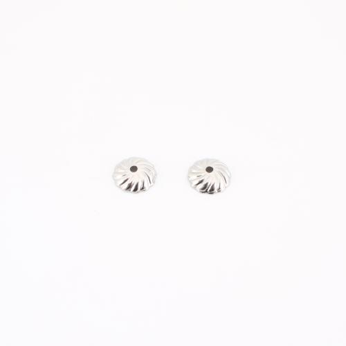 Inoxydable acier Perle Casquette, Acier inoxydable 304, DIY, couleur originale, 7x7x2mm, Vendu par PC