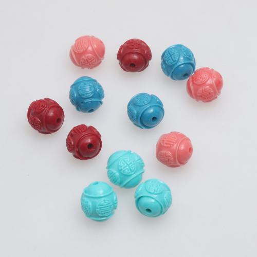 Resin Jewelry Beads, Round, injection moulding, DIY, more colors for choice, 9x10mm, 100PCs/Bag, Sold By Bag