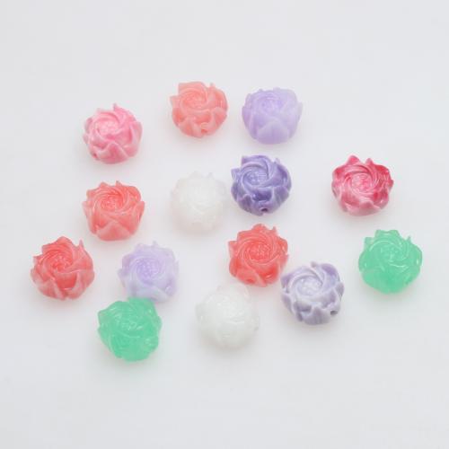 Resin Jewelry Beads, Flower, DIY, more colors for choice, 8x12mm, 100PCs/Bag, Sold By Bag