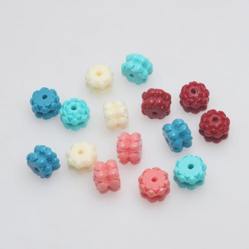 Resin Jewelry Beads, Lotus, DIY, more colors for choice, 7x9mm, 100PCs/Bag, Sold By Bag