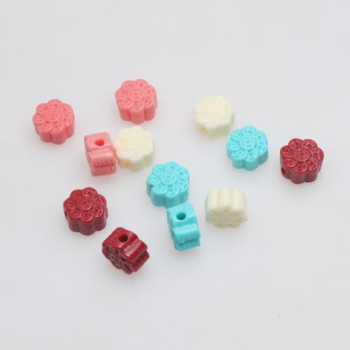 Resin Jewelry Beads, Flower, injection moulding, DIY, more colors for choice, 10mm, 100PCs/Bag, Sold By Bag