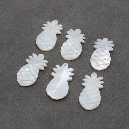 Natural White Shell Pendants, Pineapple, Carved, DIY, 13x25mm, Sold By PC