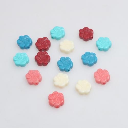 Resin Jewelry Beads, Flower, injection moulding, DIY, more colors for choice, 10mm, 100PCs/Bag, Sold By Bag