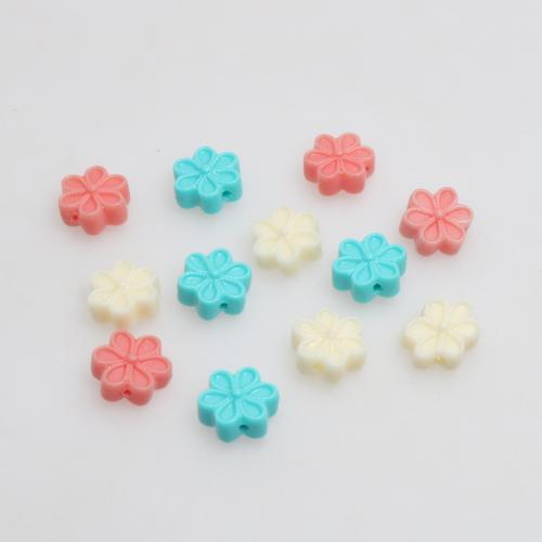 Resin Jewelry Beads, Flower, injection moulding, DIY, more colors for choice, 9mm, 100PCs/Bag, Sold By Bag