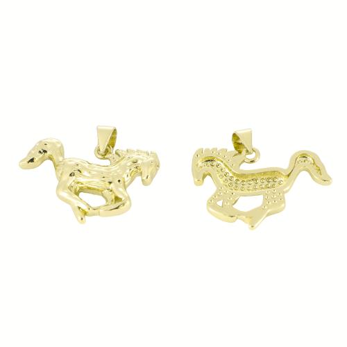 Brass Jewelry Pendants, Horse, gold color plated, DIY, 20x25x3mm, Sold By PC
