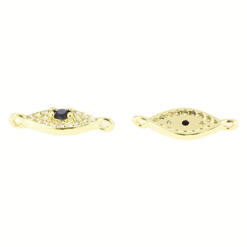 Cubic Zirconia Micro Pave Brass Connector, gold color plated, DIY & micro pave cubic zirconia, 5x16x3mm, Sold By PC