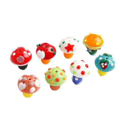Fashion Glass Beads, mushroom, DIY, more colors for choice, 15x18mm, Hole:Approx 2mm, Sold By PC