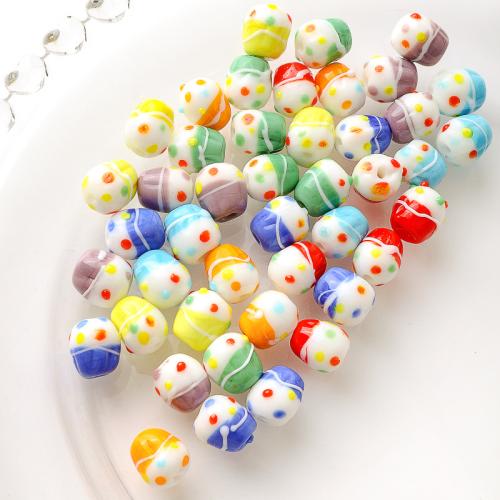 Fashion Glass Beads, Cake, DIY, more colors for choice, 10x10mm, Sold By PC