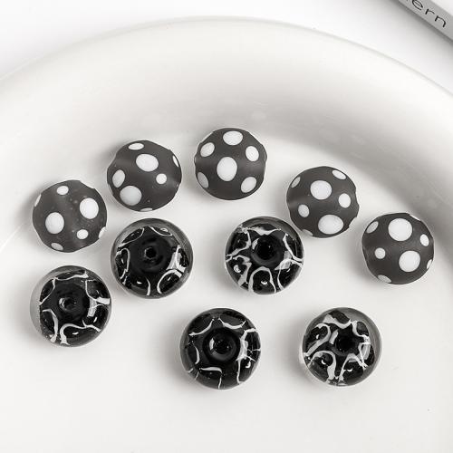 Fashion Glass Beads, DIY & different styles for choice, black, Hole:Approx 2mm, Sold By PC
