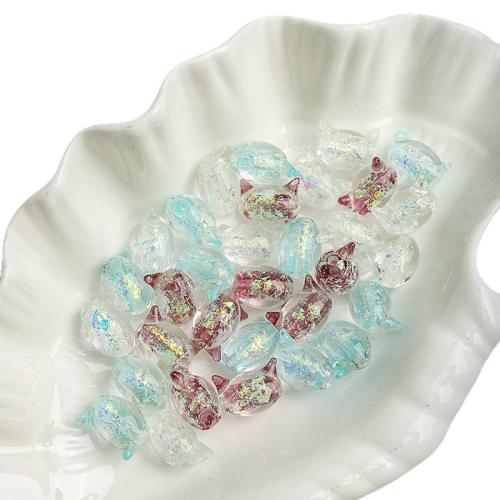 Fashion Glass Beads, Cat, DIY, more colors for choice, 15x13mm, Hole:Approx 2mm, Sold By PC