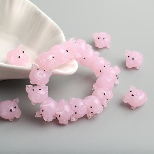 Fashion Glass Beads, Pig, DIY, pink, 20x15mm, Sold By PC