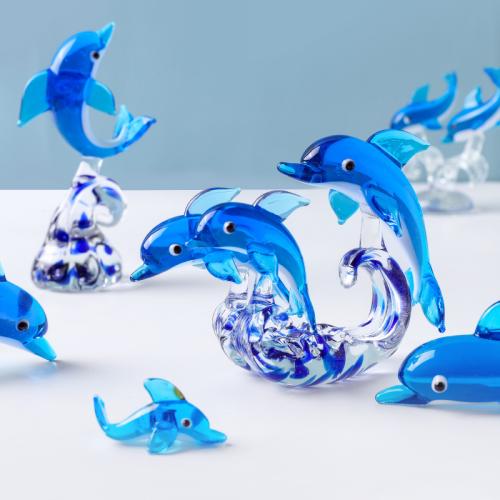 Glass Decoration, Dolphin, different styles for choice, blue, Sold By PC