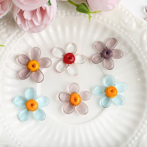 Fashion Glass Beads, Flower, DIY, more colors for choice, 20x15mm, Hole:Approx 2mm, Sold By PC