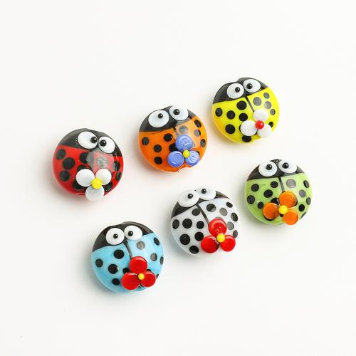 Fashion Glass Beads, Ladybug, DIY, more colors for choice, 13x13mm, Hole:Approx 2mm, Sold By PC