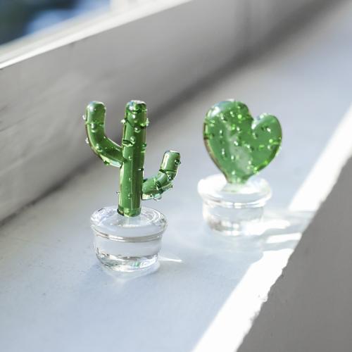 Glass Decoration, Opuntia Stricta, different styles for choice, green, Sold By PC