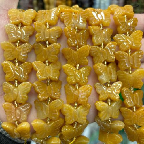 Edelstein Schmuckperlen, Schmetterling, DIY & verschiedenen Materialien für die Wahl, 15x21mm, ca. 12PCs/Strang, verkauft von Strang