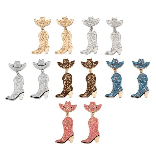 Tibetan Style Drop Earrings, plated, fashion jewelry & for woman & enamel, more colors for choice, 24x51mm, Sold By Pair