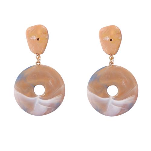 Acrylic Jewelry Earring, plated, fashion jewelry & for woman, multi-colored, 39x72mm, Sold By Pair