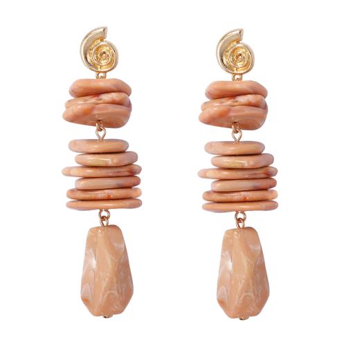 Resin Earring, Tibetan Style, with Resin, plated, fashion jewelry & for woman, multi-colored, 22x92mm, Sold By Pair