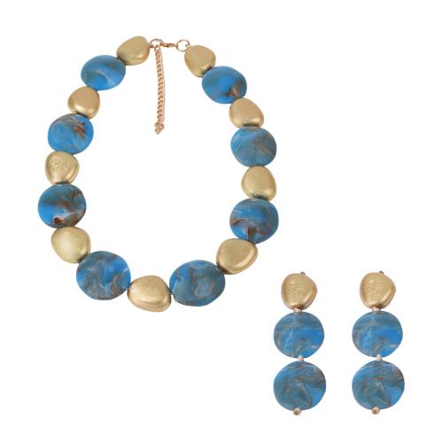 Conjuntos de joyería de la resina, chapado, diferentes estilos para la opción & para mujer, más colores para la opción, Vendido por Set