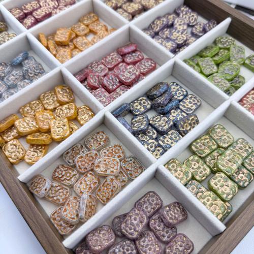 Lampwork Beads, Geometrical Pattern, DIY, more colors for choice, 18x14x5mm, Hole:Approx 1mm, 100PCs/Bag, Sold By Bag