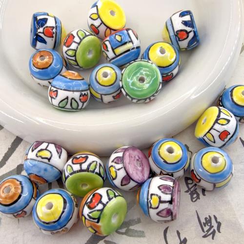 Porcelain Jewelry Beads, hand drawing, DIY, more colors for choice, 20x17mm, 100PCs/Bag, Sold By Bag