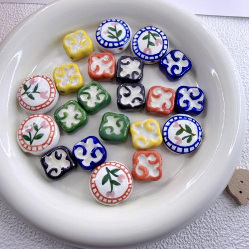 Porcelain Jewelry Beads, hand drawing, DIY, more colors for choice, 100PCs/Bag, Sold By Bag
