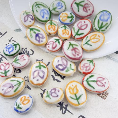 Porcelain Jewelry Beads, hand drawing, DIY & different styles for choice, 100PCs/Bag, Sold By Bag