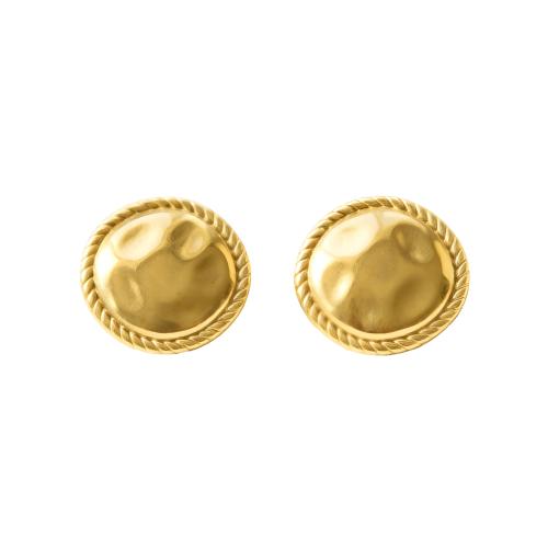 Boucle d'oreille de gaujon en acier inoxydable, Placage de couleur d'or, bijoux de mode & pour femme, plus de couleurs à choisir, 24mm, Vendu par paire