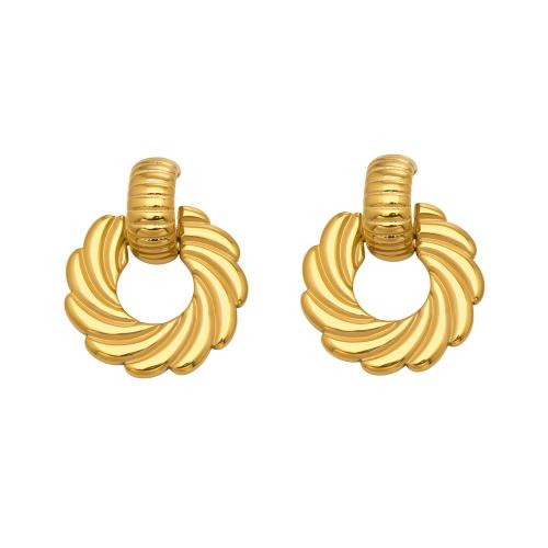 Stainless Steel Drop Earring, gold color plated, fashion jewelry & for woman, 18x22mm, Sold By Pair