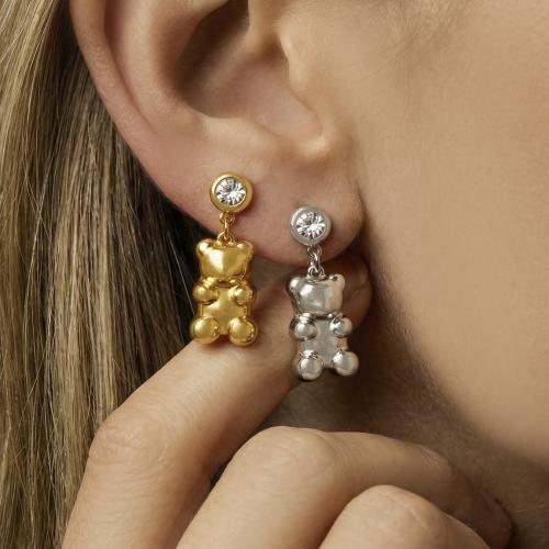 Stainless Steel Drop Earring, Bear, plated, fashion jewelry & for woman, more colors for choice, 10x27mm, Sold By Pair