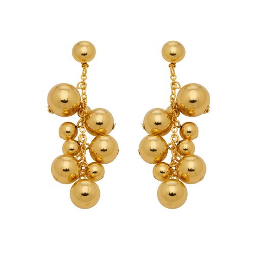 Acero inoxidable gota pendiente, chapado en color dorado, Joyería & para mujer, 75mm, Vendido por Par