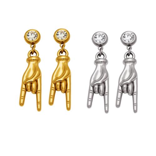 Нержавеющая сталь падение Серьги, нержавеющая сталь, Другое покрытие, ювелирные изделия моды & Женский & с кубическим цирконием, Много цветов для выбора, 9x34mm, продается Пара